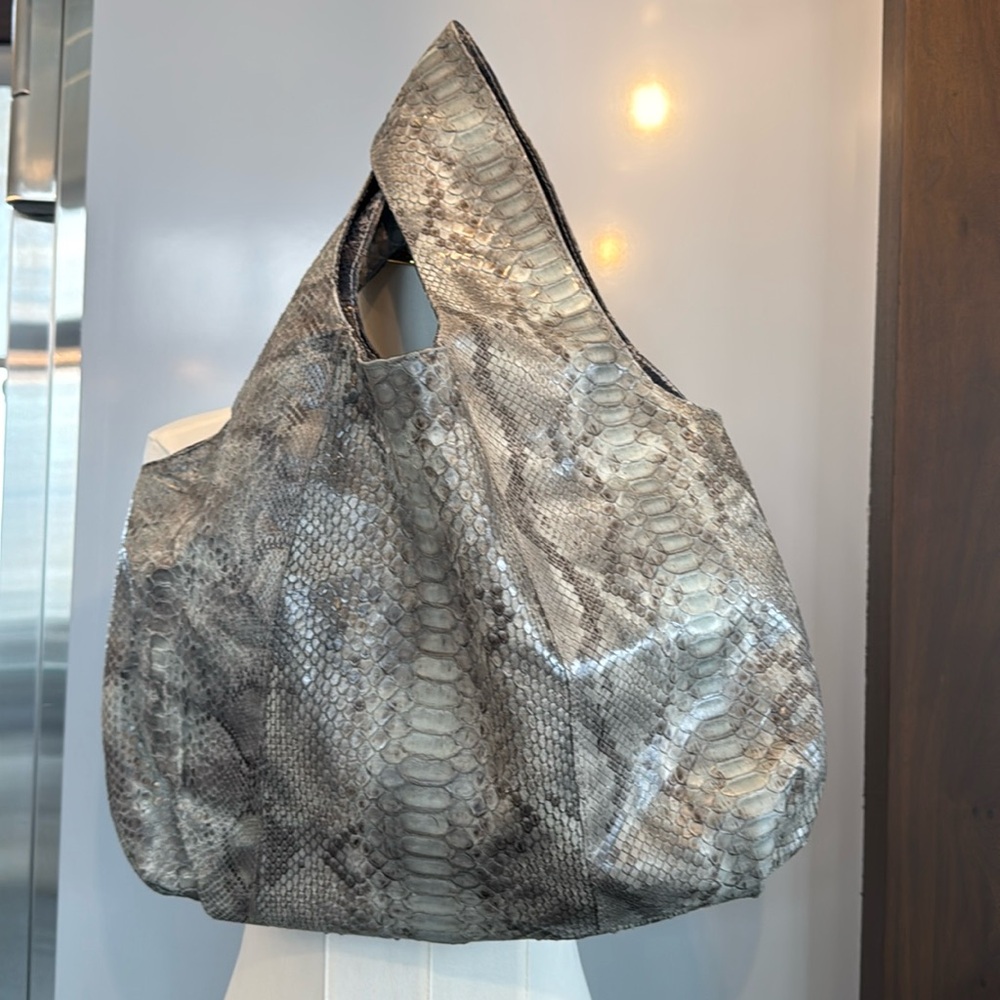 New Reversible Real Python Tote Bag Made In Italy - image 1